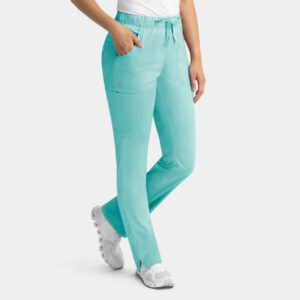 Maevn-Women's Full Elastic Waistband Cargo Pant – Matrix 6501-Aruba Blue