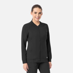 Maevn-Women's Full Zip Bomber Jacket – Momentum 5061-Black