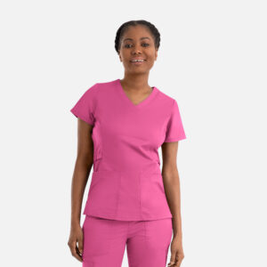 Maevn-Women's Functional V-Neck Top – Blossom Signature 2101-Candy Pink