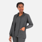 Maevn-Women's Hi-Collar Warm Up Jacket – Matrix Pro 7091-Heather Grey