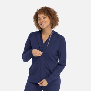 Maevn-Women's Hooded Zip Front Jacket – Focus 90301-Navy