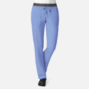 Maevn-Women's Logo Waistband 7-Pocket Pant – EON 7348-Ceil Blue