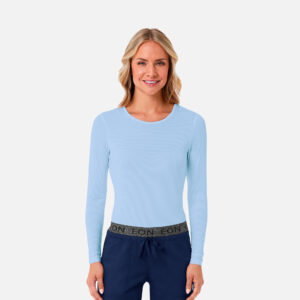Maevn-Women's Long Sleeve Under Scrub Tee – Knit 6809-Sky Blue