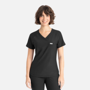 Maevn-Women's Luna Tuckable Y-Neck Top – Embrace 2502-Black
