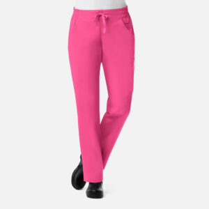 Maevn-Women's Mesh Pocket 3/4 Elastic Band Pant – Blossom Signature 8102-Candy Pink