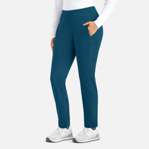 Maevn-Women's Mid Rise Tapered Pant – Focus 60301-Caribbean Blue