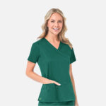 Maevn-Women's Mock Wrap Top – Blossom 1102-Hunter / LIght Green