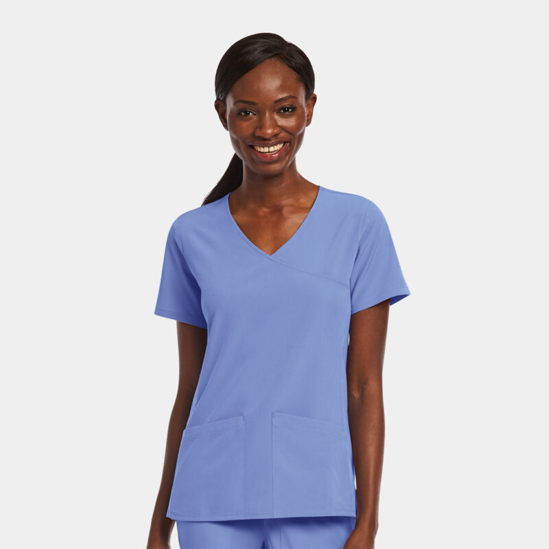 Maevn-Women's Mock Wrap Top – Matrix Impulse 4521-Ceil Blue
