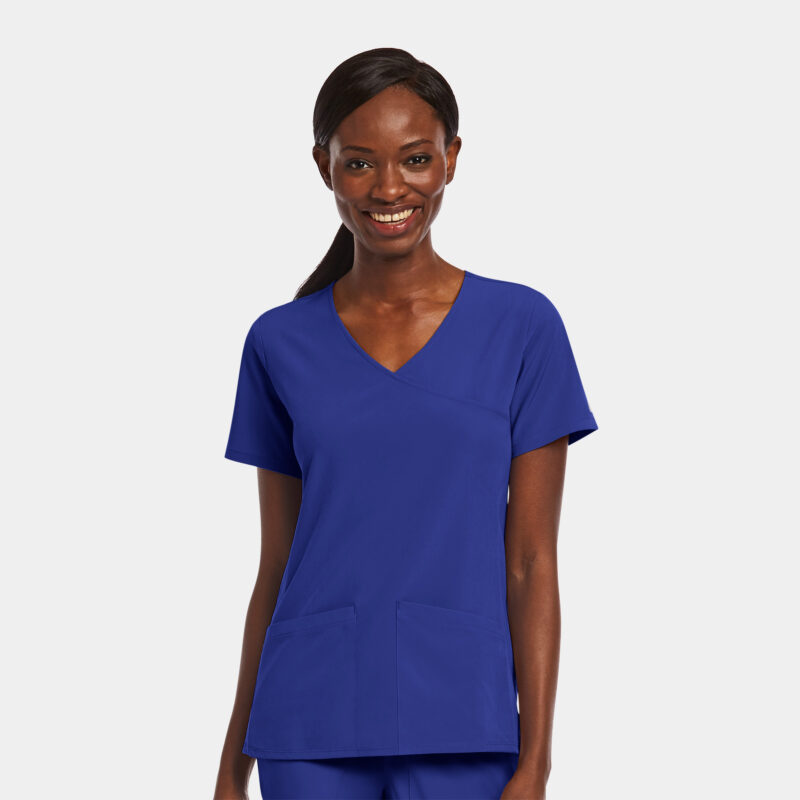 Maevn-Women's Mock Wrap Top – Matrix Impulse 4521-Galaxy Blue