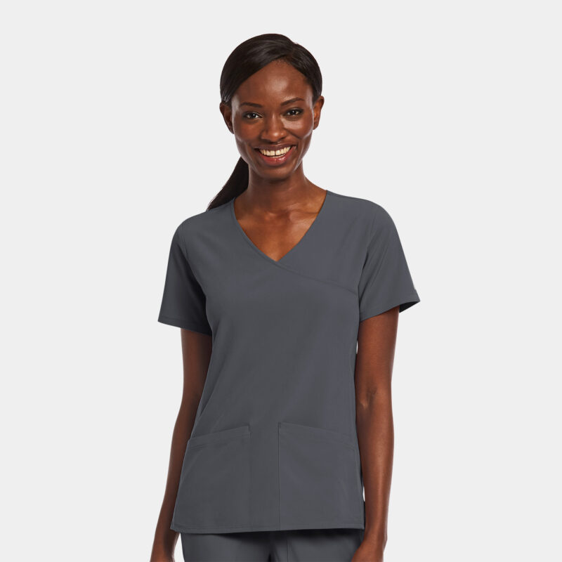 Maevn-Women's Mock Wrap Top – Matrix Impulse 4521-Pewter