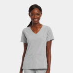 Maevn-Women's Mock Wrap Top – Matrix Impulse 4521-Quiet Grey