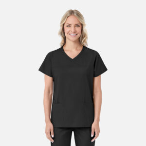 Maevn-Women's Mock Wrap Top – RedPanda 1726-Black