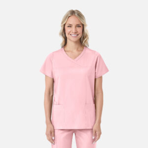 Maevn-Women's Mock Wrap Top – RedPanda 1726-Blush Pink