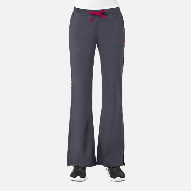 Maevn-Women's Multi-Pocket Flare Pant – Blossom 9102-Charcoal / Crimson