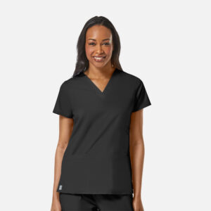 Maevn-Women's Multi-Pocket V-Neck Top – EON 1708-Black