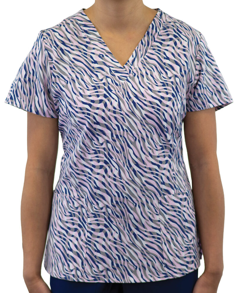 Womens-V-Neck-Print-Top-–-Prints-1767-Animalia Maevn-Women's V-Neck Print Top – Prints 1767-Animalia