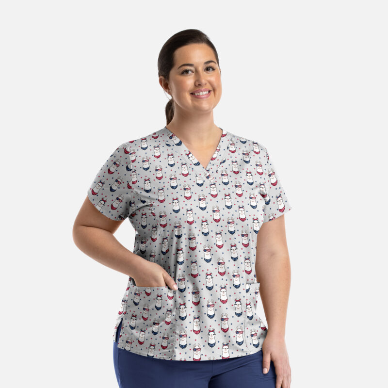 Maevn-Women's V-Neck Print Top – Prints 1767-Have a fabullama 4th
