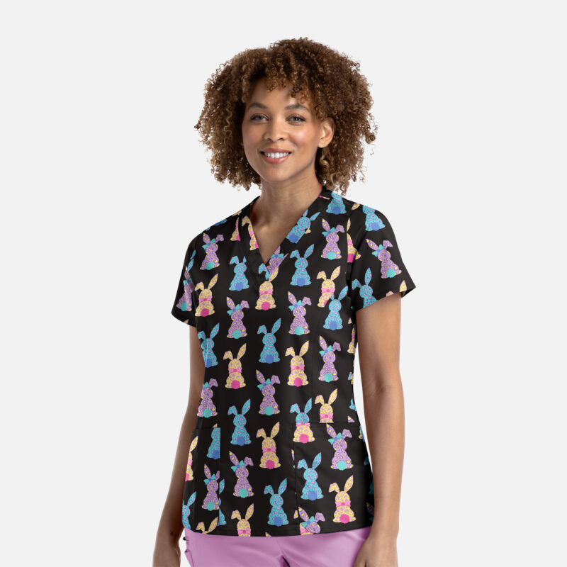 Maevn-Women's V-Neck Print Top – Prints 1767-Hippity Hoppity