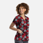 Maevn-Women's V-Neck Print Top – Prints 1767-Night Blooming