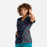 Maevn-Women's V-Neck Print Top – Prints 1767-Ombre Paws