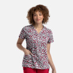 Maevn-Women's V-Neck Print Top – Prints 1767-Quiet Savage