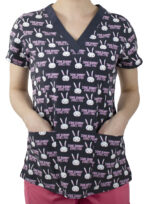 Maevn-Women's V-Neck Print Top – Prints 1767-Some Bunny Loves You