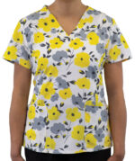 Maevn-Women's V-Neck Print Top – Prints 1767-Sunshine Blossoms