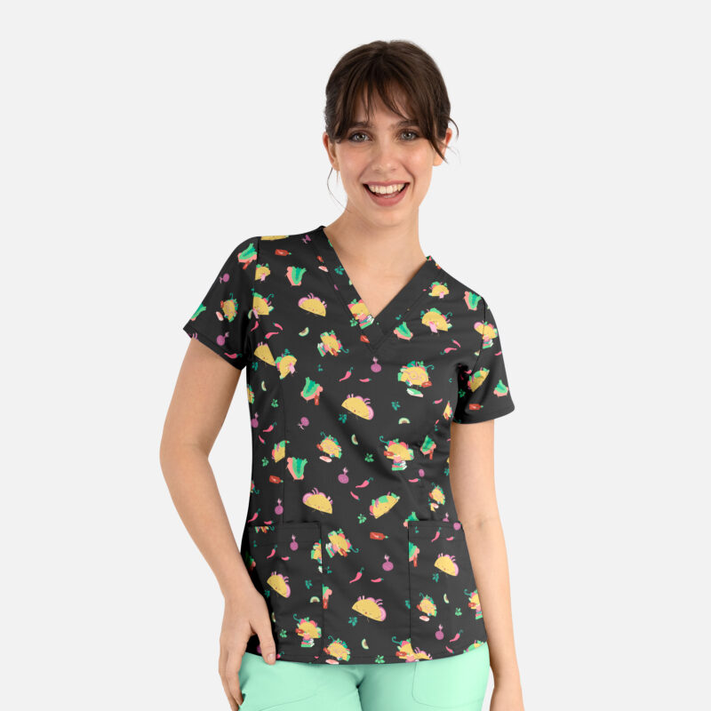 Maevn-Women's V-Neck Print Top – Prints 1767-Taco ’Bout It