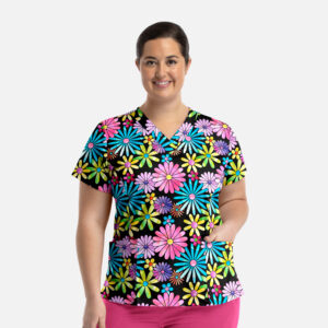 Maevn-Women's V-Neck Print Top – Prints 9800-Flower Child