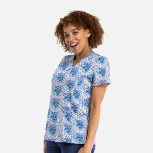 Maevn-Women's V-Neck Print Top – Prints 9810-Animal Bloom