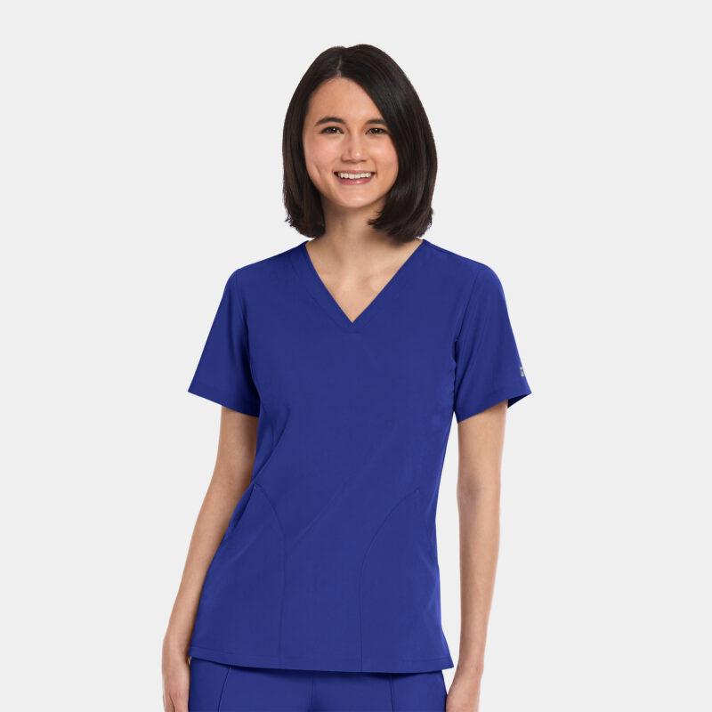 Maevn-Women's V-Neck Top – Matrix Impulse 4511-Galaxy Blue