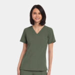 Maevn-Women's V-Neck Top – Matrix Impulse 4511-Olive