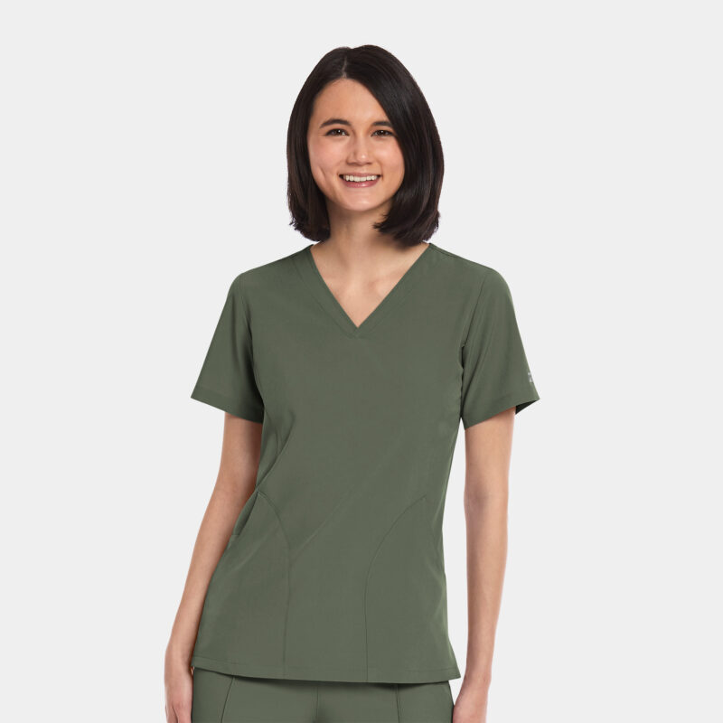 Maevn-Women's V-Neck Top – Matrix Impulse 4511-Olive