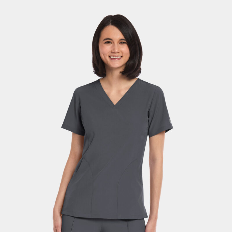 Maevn-Women's V-Neck Top – Matrix Impulse 4511-Pewter