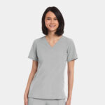 Maevn-Women's V-Neck Top – Matrix Impulse 4511-Quiet Grey