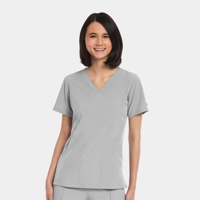 Maevn-Women's V-Neck Top – Matrix Impulse 4511-Quiet Grey