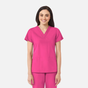 Maevn-Women's V-Neck Top – RedPanda 1716-Candy Pink
