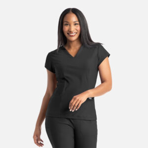 Maevn-Women's Zoe Banded V-Neck Top – Embrace 2501-Black